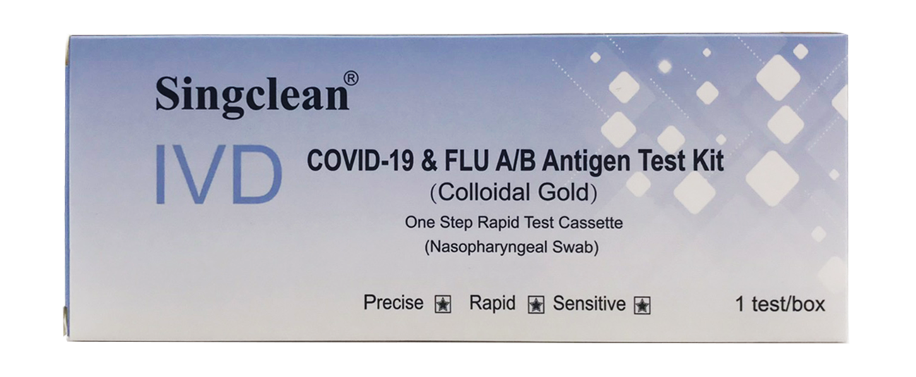 Test Rapid Αντιγόνων Flu A/B (Γρίπης) &amp; Covid-19 Singclean 1τμχ 2in1 Ρινικό